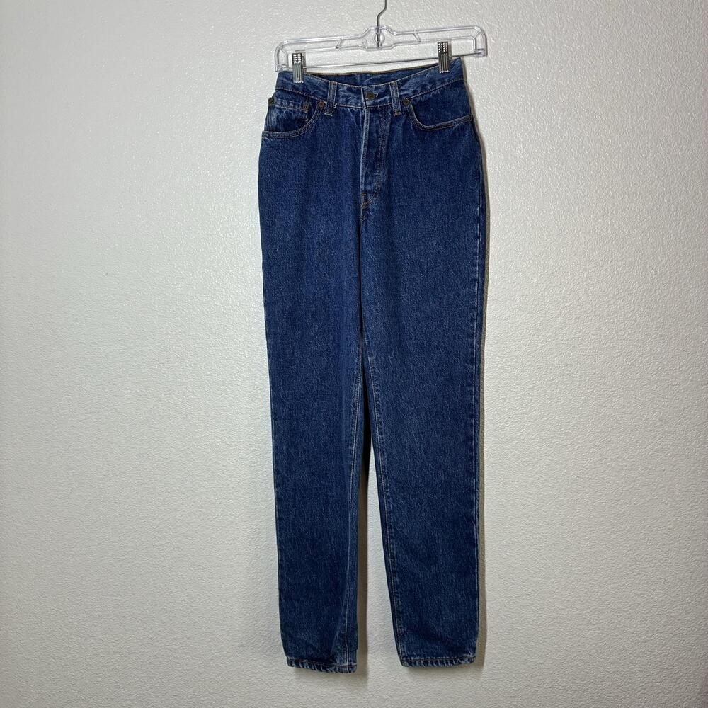 Vintage Levis 501 Jeans Juniors 5 Blue High Rise Mom Button Fly Made USA